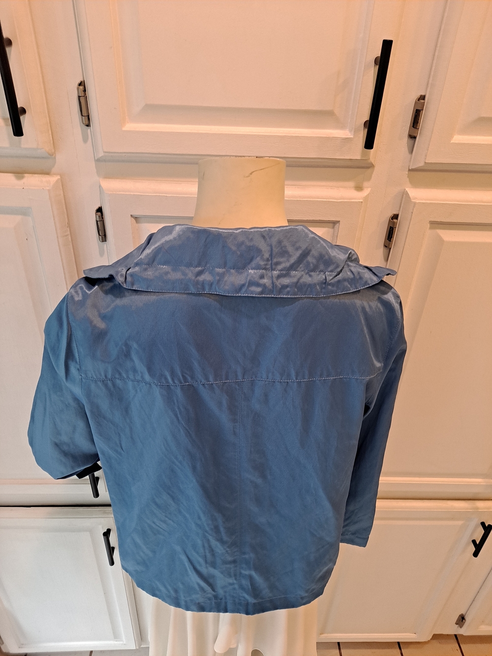 Ruby Rd. Azure Blue Utility Jacket Wide Versatile Drawstring Collar Buttonup NWT - Picture 5 of 11